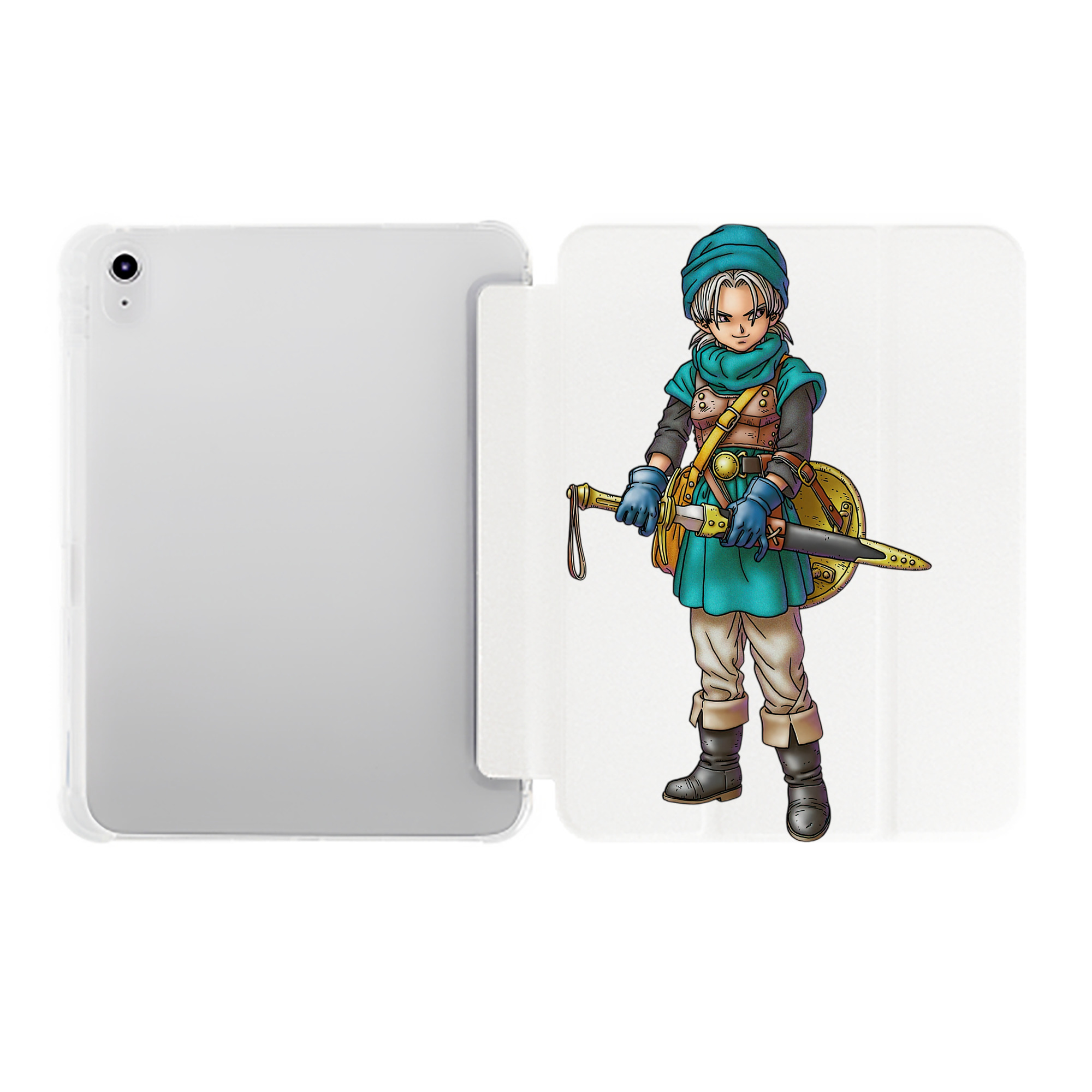 （画像用） ドラゴンクエスト Doragon Kuesuto Dragon Quest IPad ケース ペン収納付き 三つ折りスタンド PUレザー×シリコン 対応機種9.5/10.5/10.9インチ